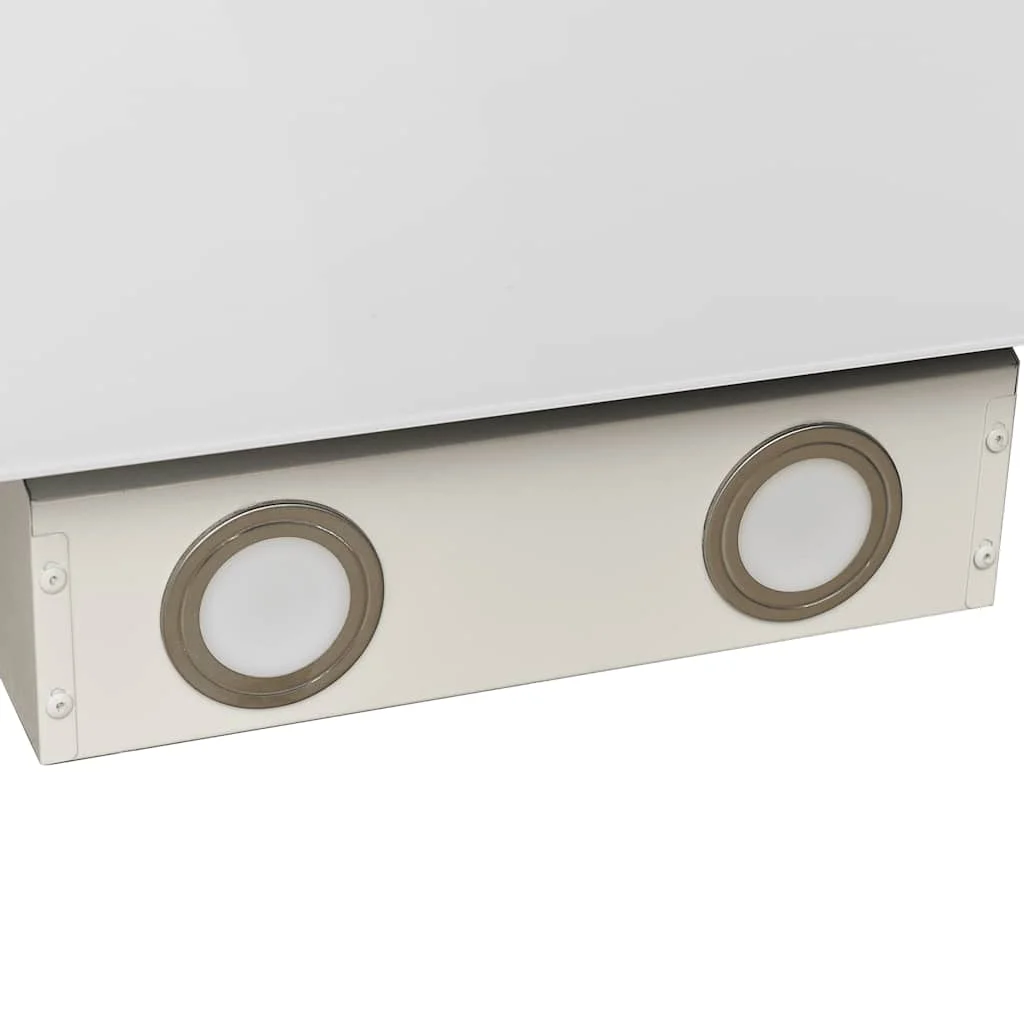 Fehér acél és edzett üveg fali páraelszívó 60 cm