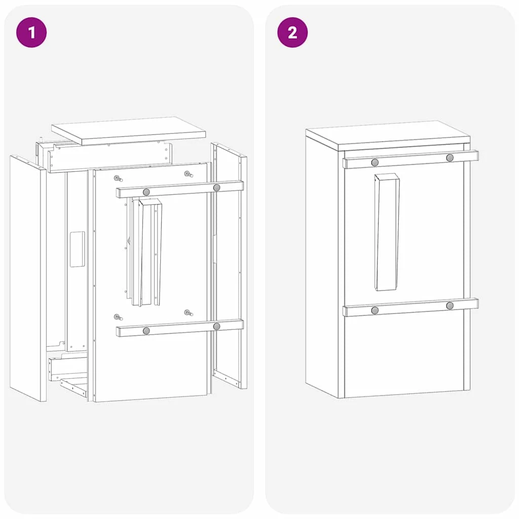 Postaláda tárolóval ajtóval zárral Fehér 30 x 20 x 55 cm Acél