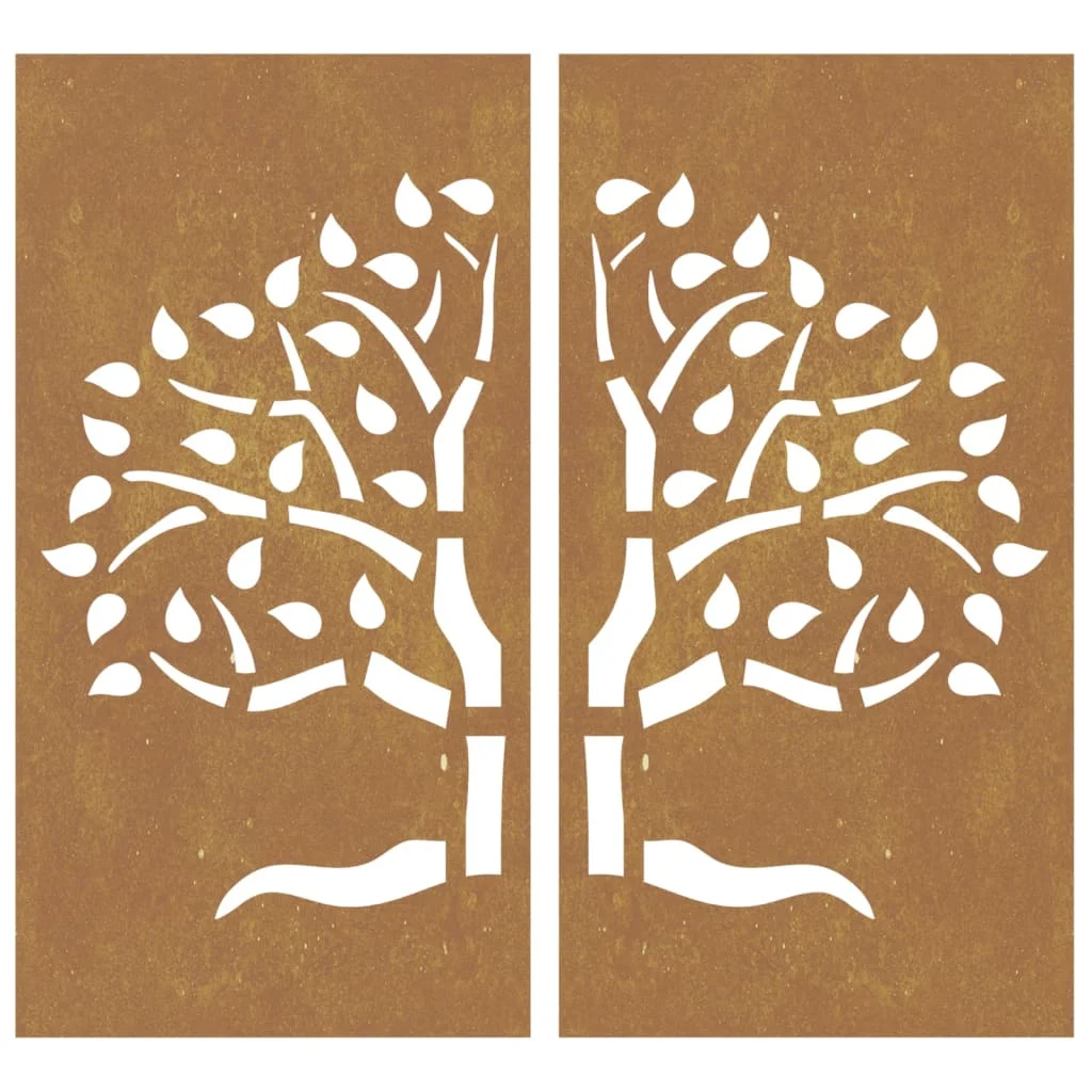 2 db famintás corten acél kerti faldísz 105 x 55 cm