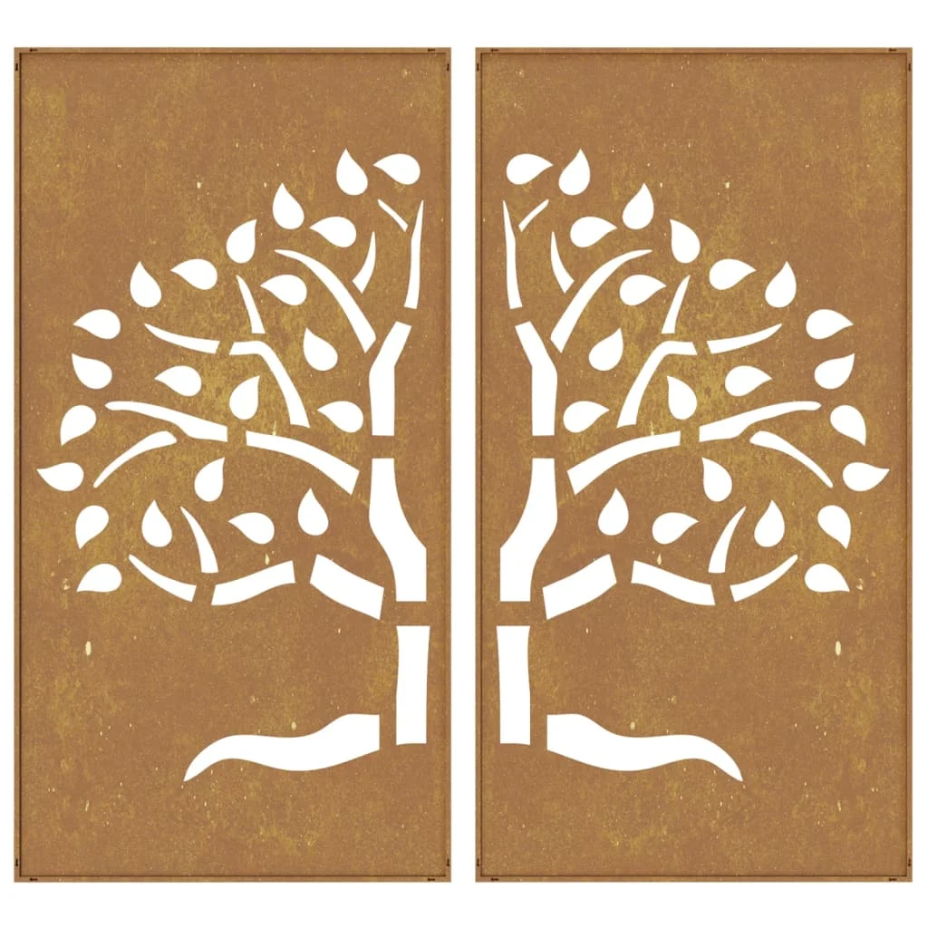 2 db famintás corten acél kerti faldísz 105 x 55 cm