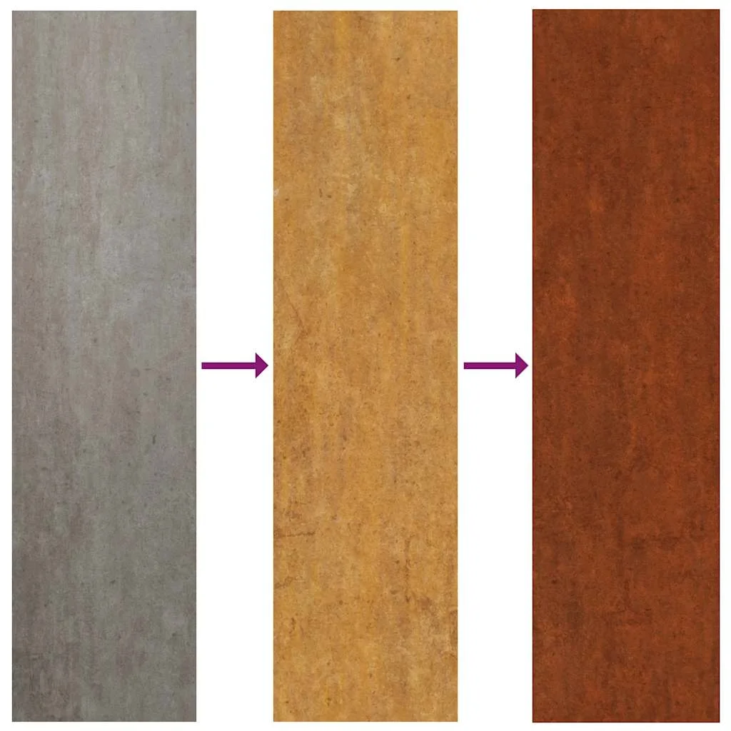 3 db napmintás corten acél kerti faldísz 105 x 55 cm