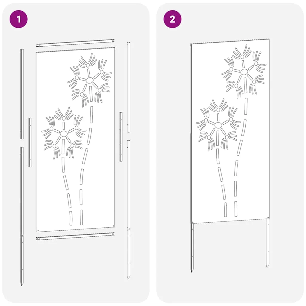 Kerti dekoratív panel Fekete 50 x 140 cm Hidegen hengerelt acél