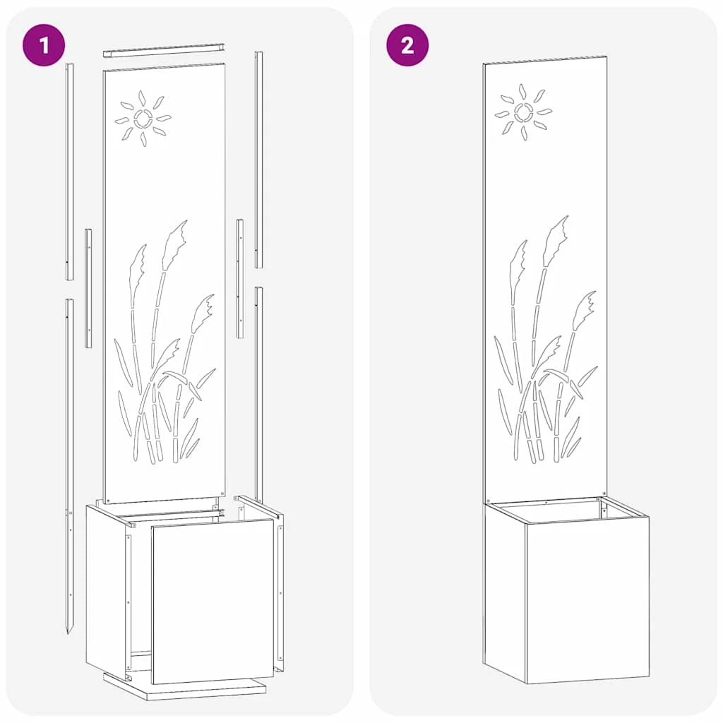 Kerti Cserepes Növény Tartó Dekoratív Panellel Ezüst