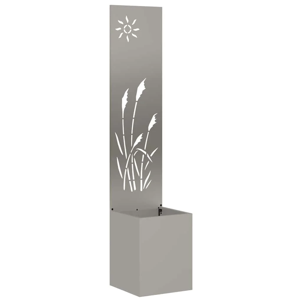 Kerti Cserepes Növény Tartó Dekoratív Panellel Rozsdás