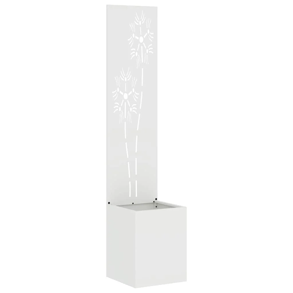 Kerti Cserepes Növény Tartó Dekoratív Panellel Fehér