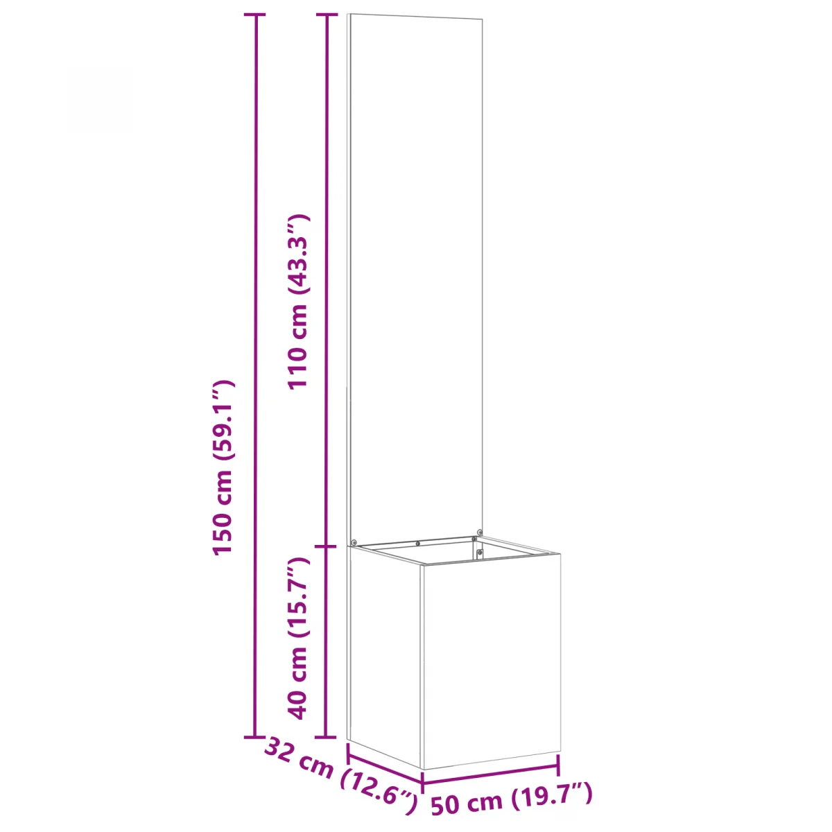 Kerti Cserepes Növény Tartó Dekoratív Panellel Antracitszürke