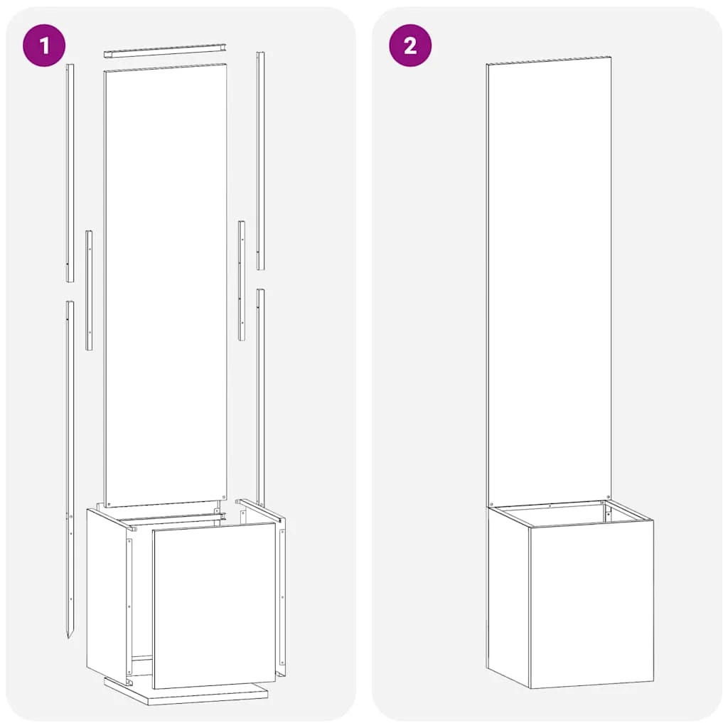 Kerti Cserepes Növény Tartó Dekoratív Panellel Ezüst