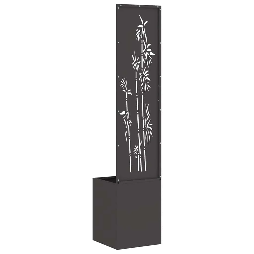 Kerti Cserepes Növény Tartó Dekoratív Panellel Fekete