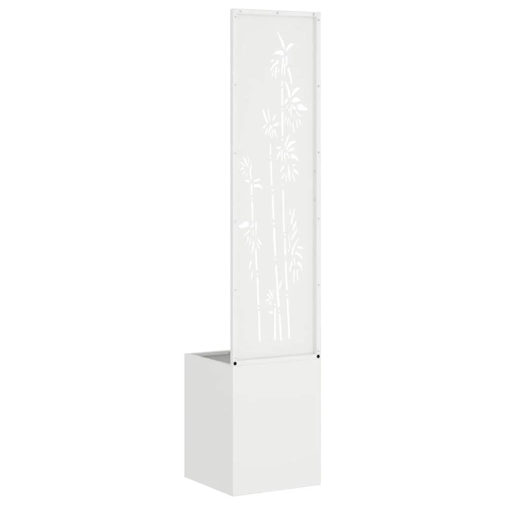 Kerti Cserepes Növény Tartó Dekoratív Panellel Fehér