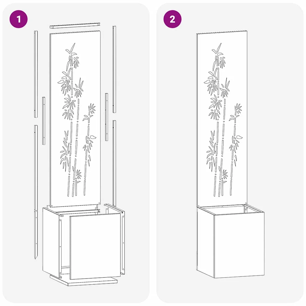Kerti Cserepes Növény Tartó Dekoratív Panellel Oliva zöld