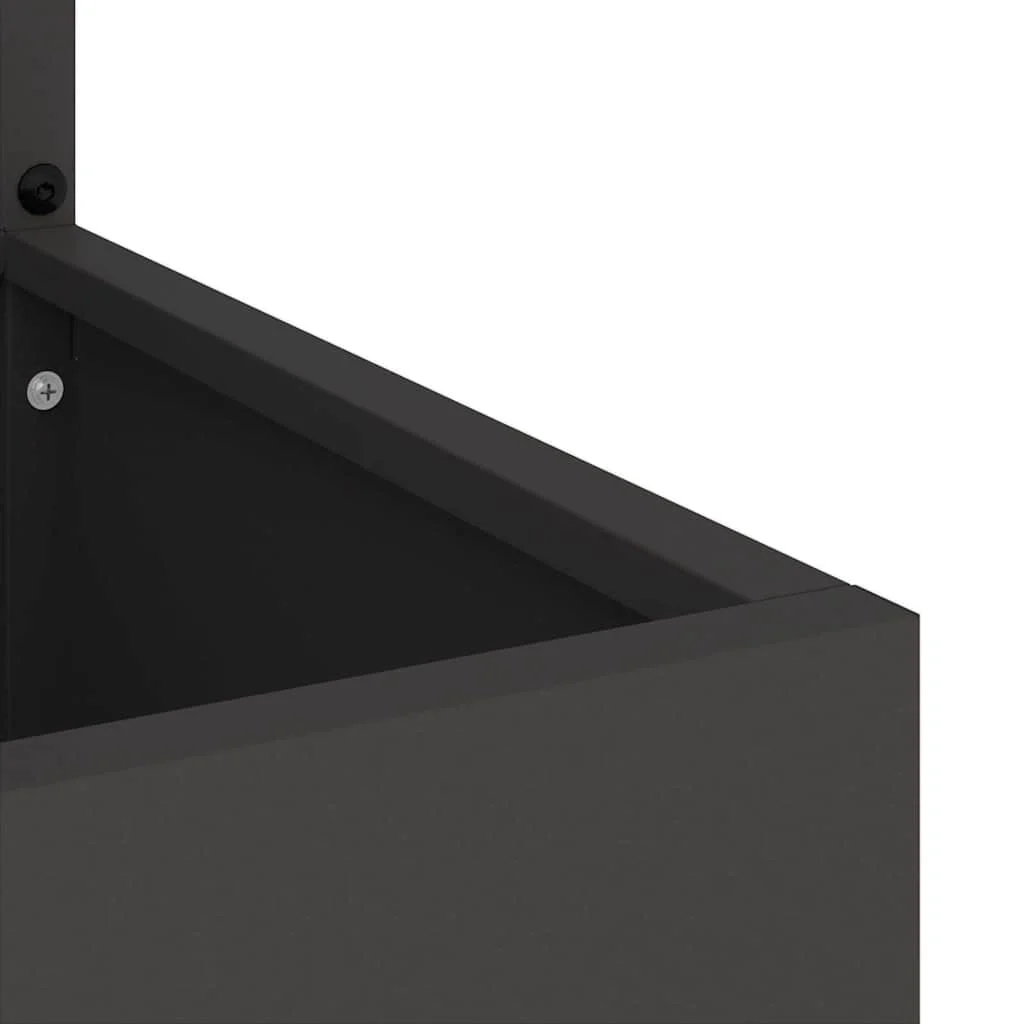 Kerti Cserepes Növény Tartó Dekoratív Panellel Fekete