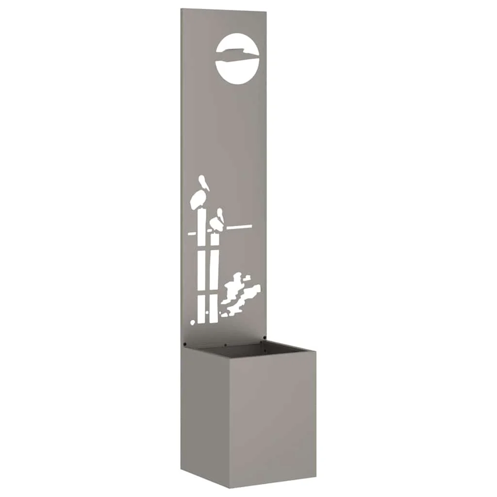 Kerti Cserepes Növény Tartó Dekoratív Panellel Rozsdás