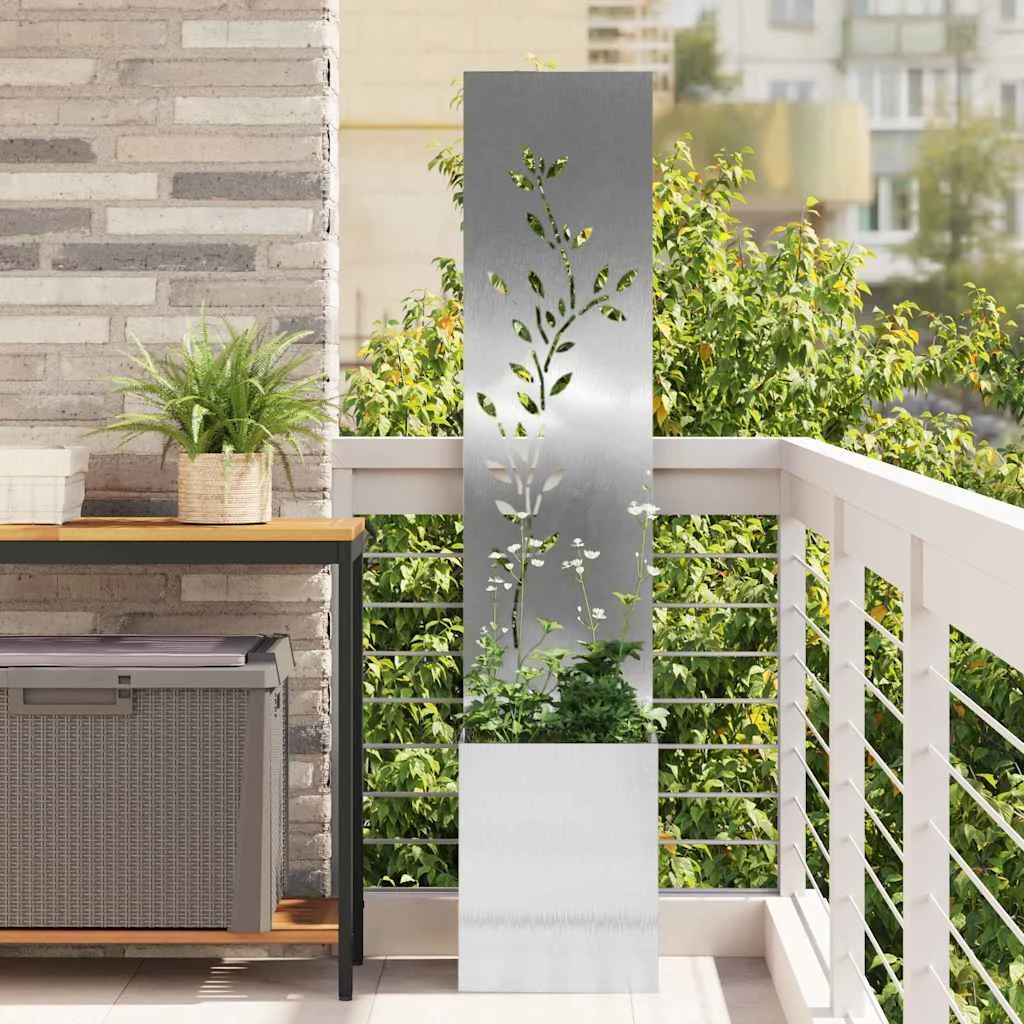 Kertvédő vászon Virágos Ezüst 32 x 140 cm Rozsdamentes acél