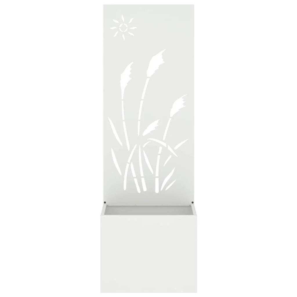 Kerti Cserepes Növény Tartó Dekoratív Panellel Fehér