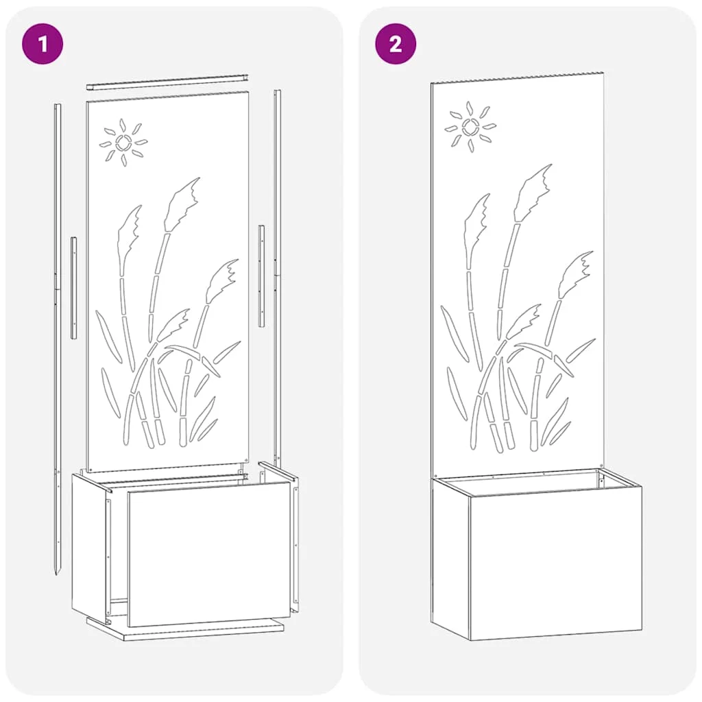 Kerti Cserepes Növény Tartó Dekoratív Panellel Oliva zöld