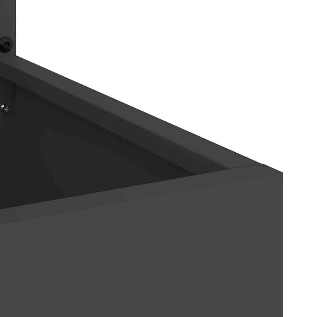 Kerti Cserepes Növény Tartó Dekoratív Panellel Fekete