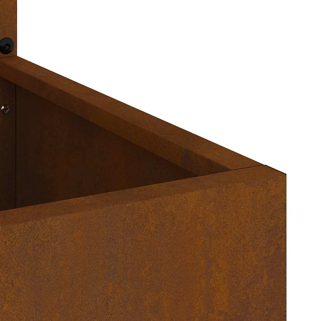 Kerti Cserepes Növény Tartó Dekoratív Panellel Rozsdás