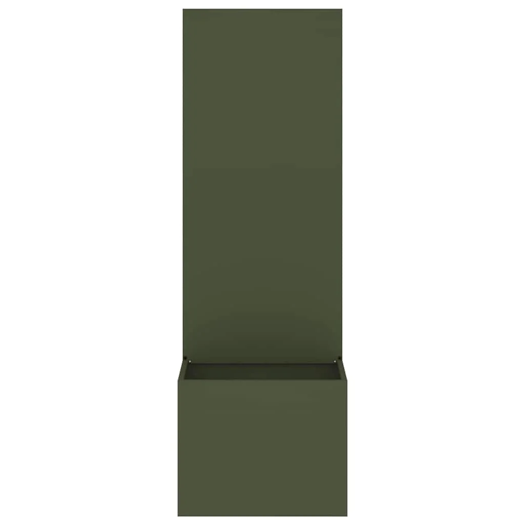 Kerti Cserepes Növény Tartó Dekoratív Panellel Oliva zöld