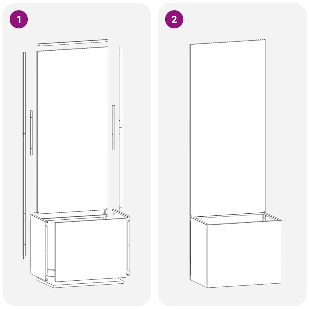 Kerti Cserepes Növény Tartó Dekoratív Panellel Oliva zöld