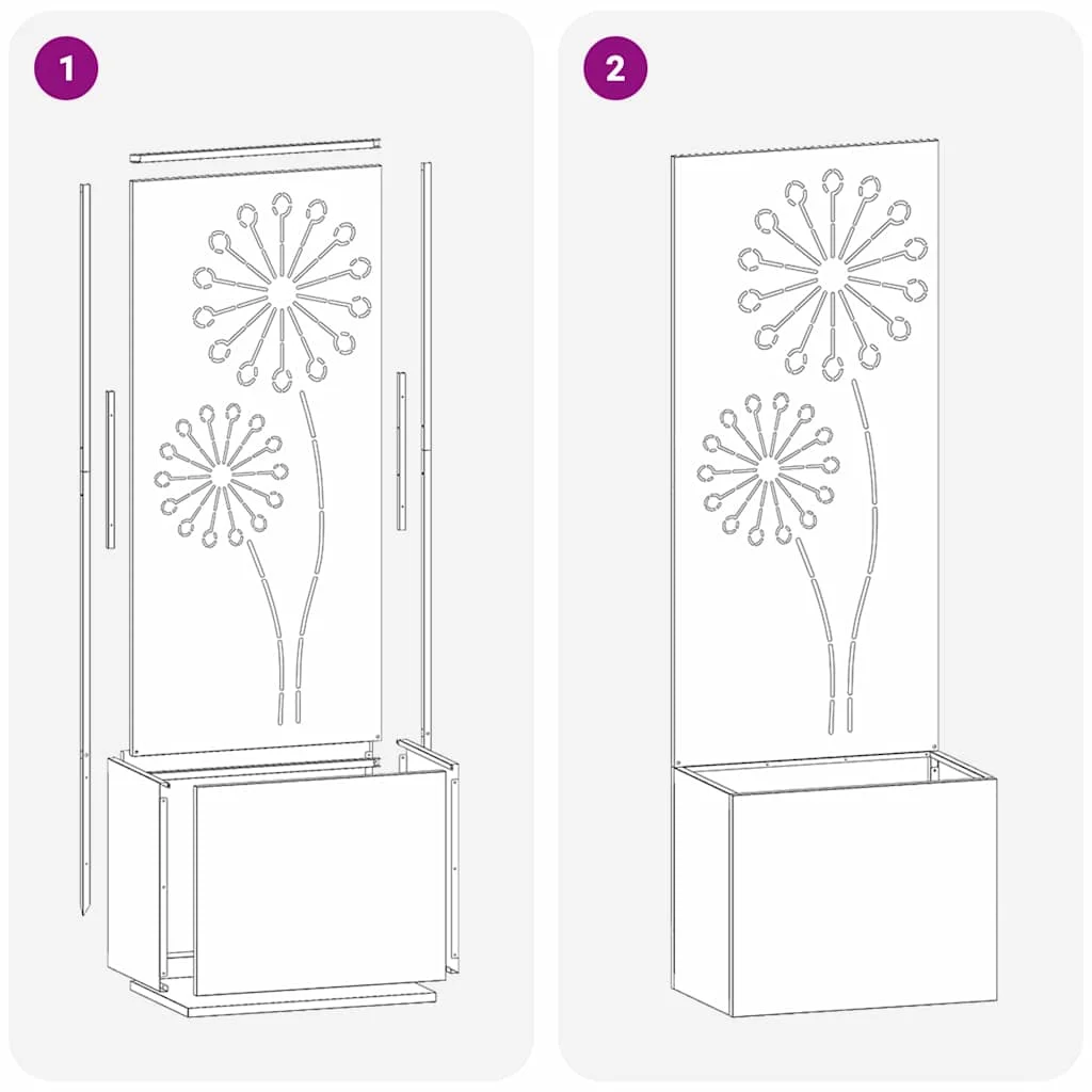 Kerti Cserepes Növény Tartó Dekoratív Panellel Ezüst