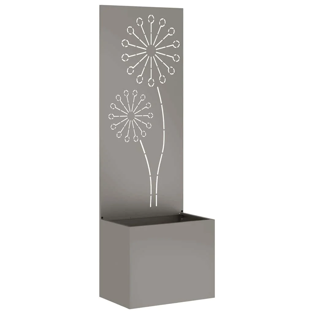 Kerti Cserepes Növény Tartó Dekoratív Panellel Rozsdás