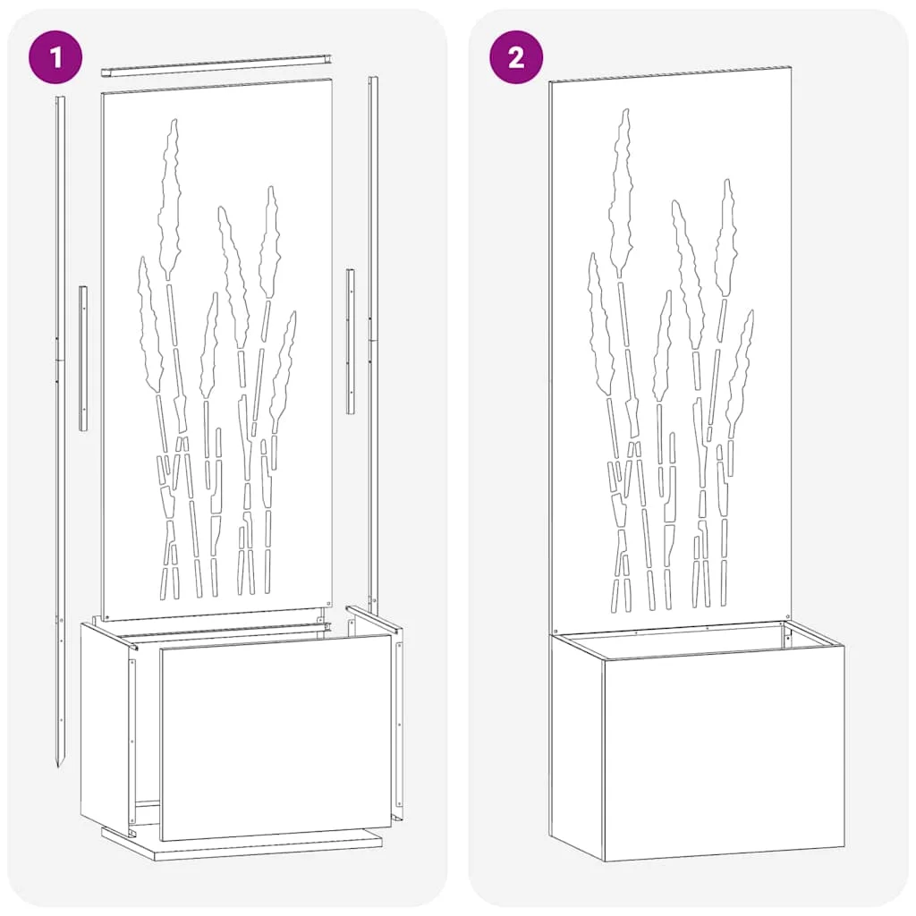 Kerti Cserepes Növény Tartó Dekoratív Panellel Oliva zöld