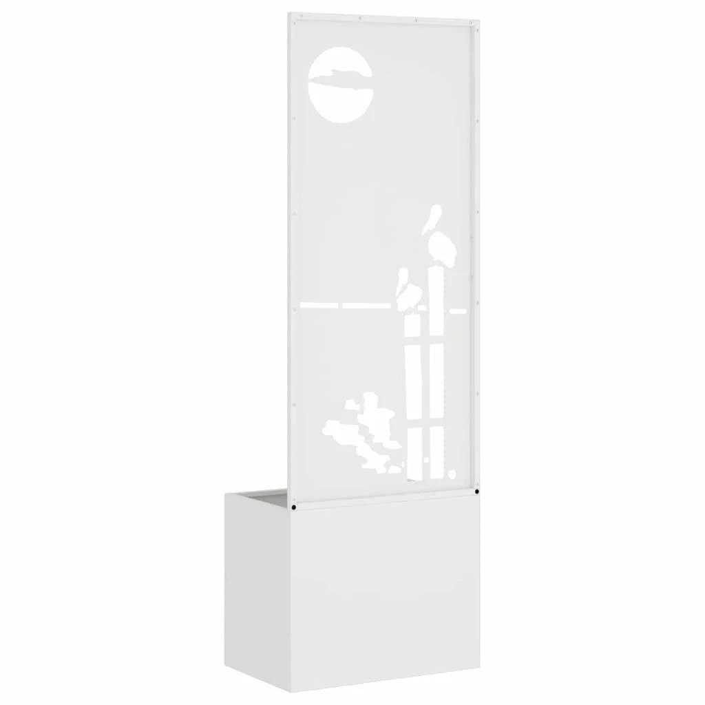 Kerti Cserepes Növény Tartó Dekoratív Panellel Fehér