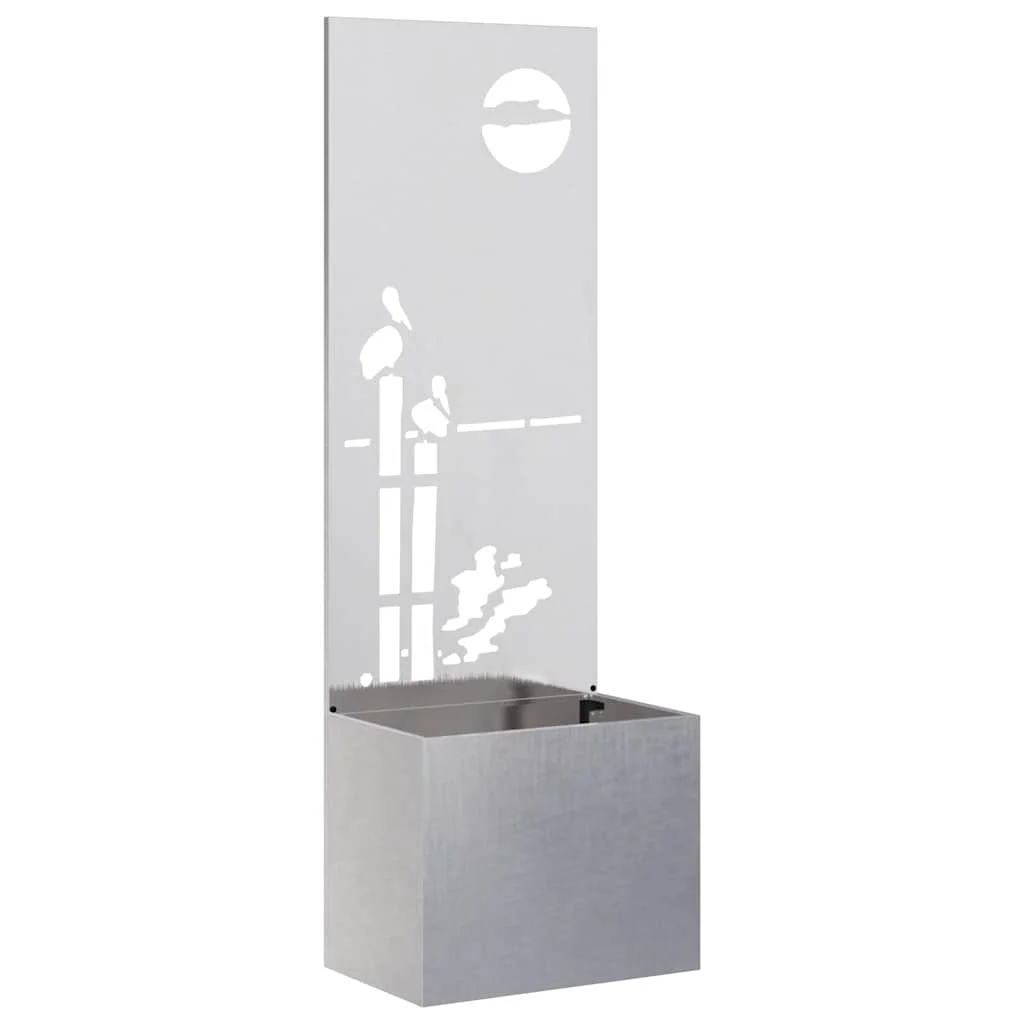 Kerti Cserepes Növény Tartó Dekoratív Panellel Ezüst