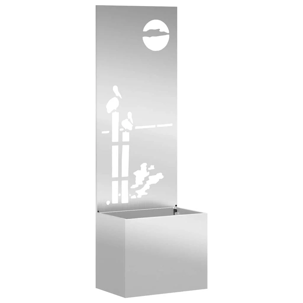 Kerti Cserepes Növény Tartó Dekoratív Panellel Ezüst