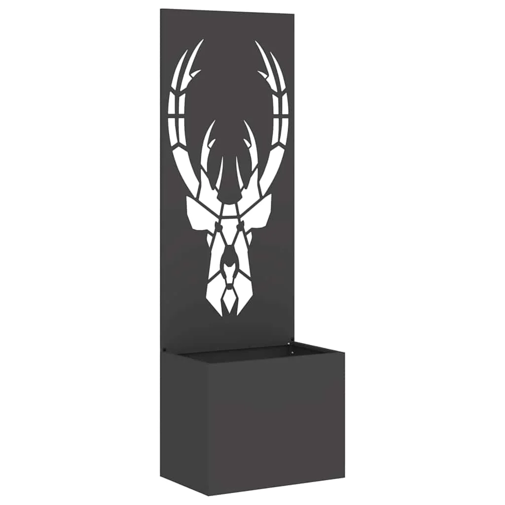 Kerti Cserepes Növény Tartó Dekoratív Panellel Fekete