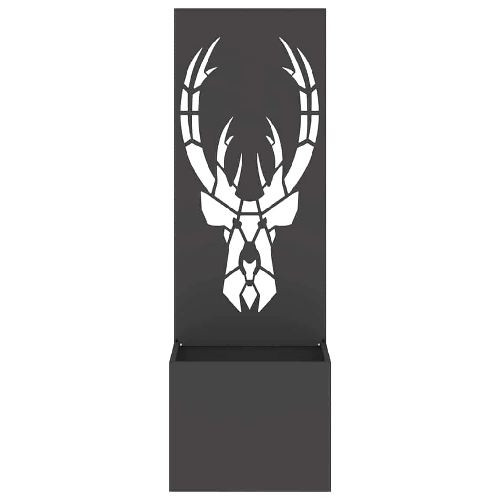 Kerti Cserepes Növény Tartó Dekoratív Panellel Fekete