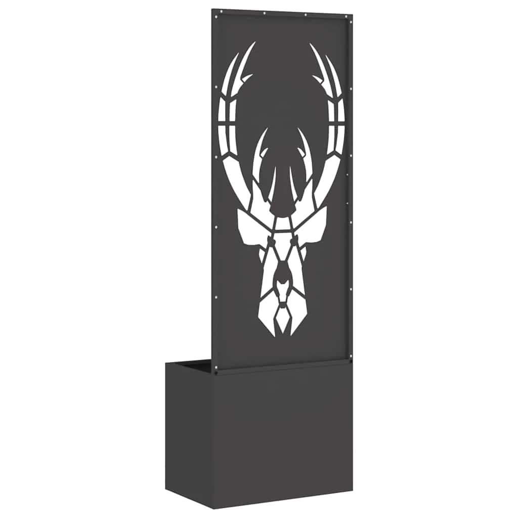 Kerti Cserepes Növény Tartó Dekoratív Panellel Fekete