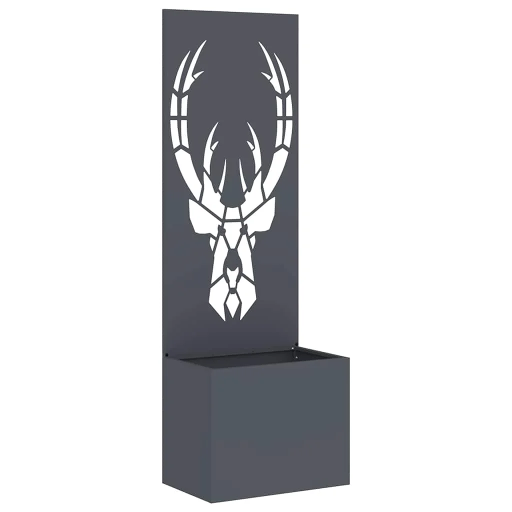 Kerti Cserepes Növény Tartó Dekoratív Panellel Antracit