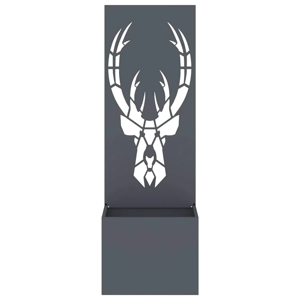 Kerti Cserepes Növény Tartó Dekoratív Panellel Antracit