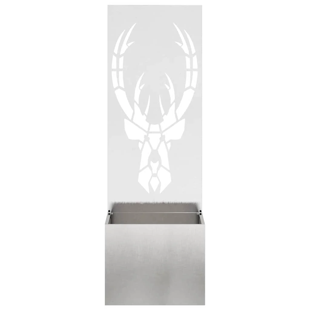 Kerti Cserepes Növény Tartó Dekoratív Panellel Ezüst