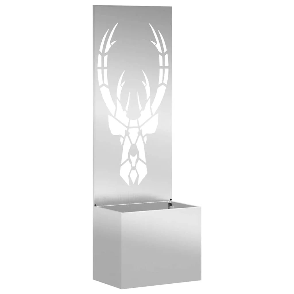 Kerti Cserepes Növény Tartó Dekoratív Panellel Ezüst