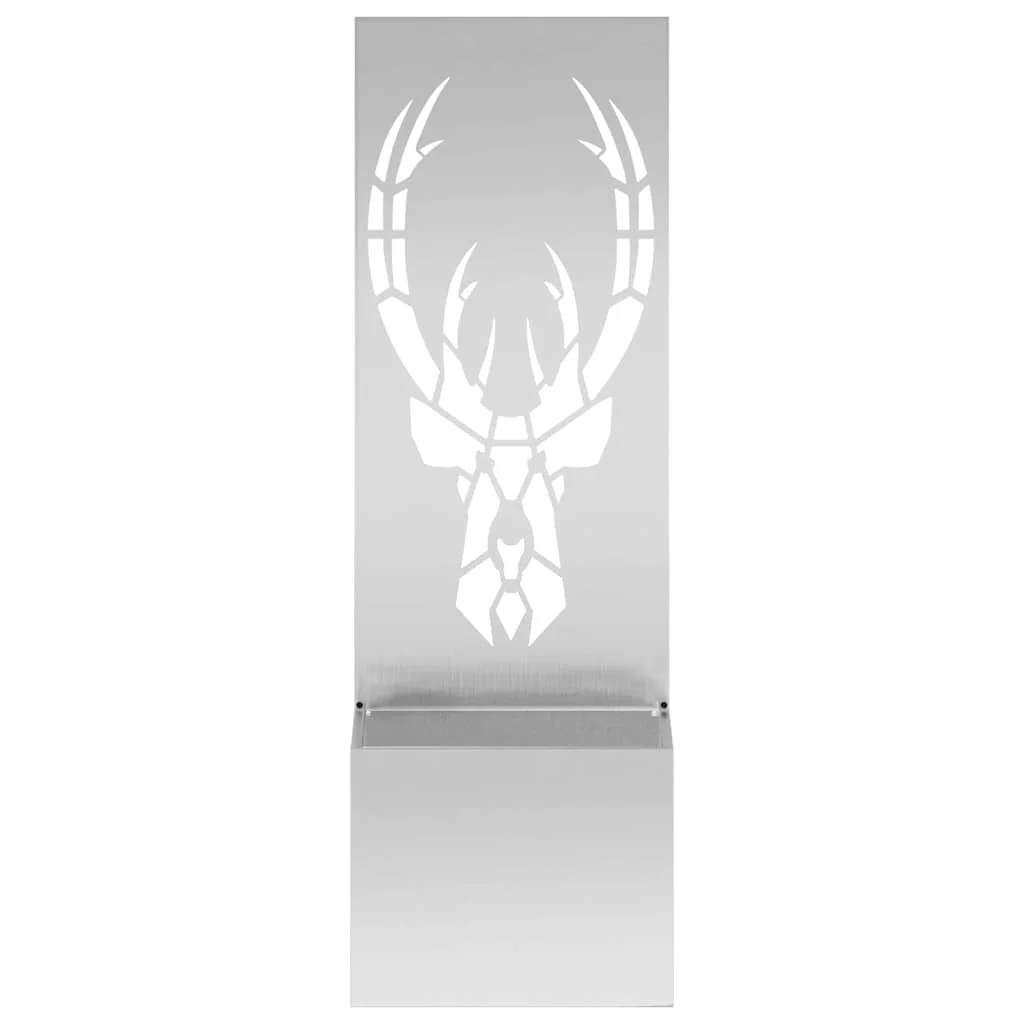 Kerti Cserepes Növény Tartó Dekoratív Panellel Ezüst