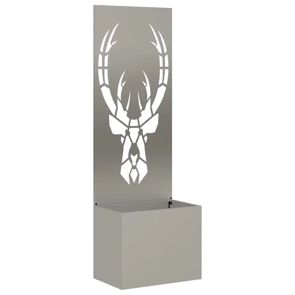 Kerti Cserepes Növény Tartó Dekoratív Panellel Rozsdás