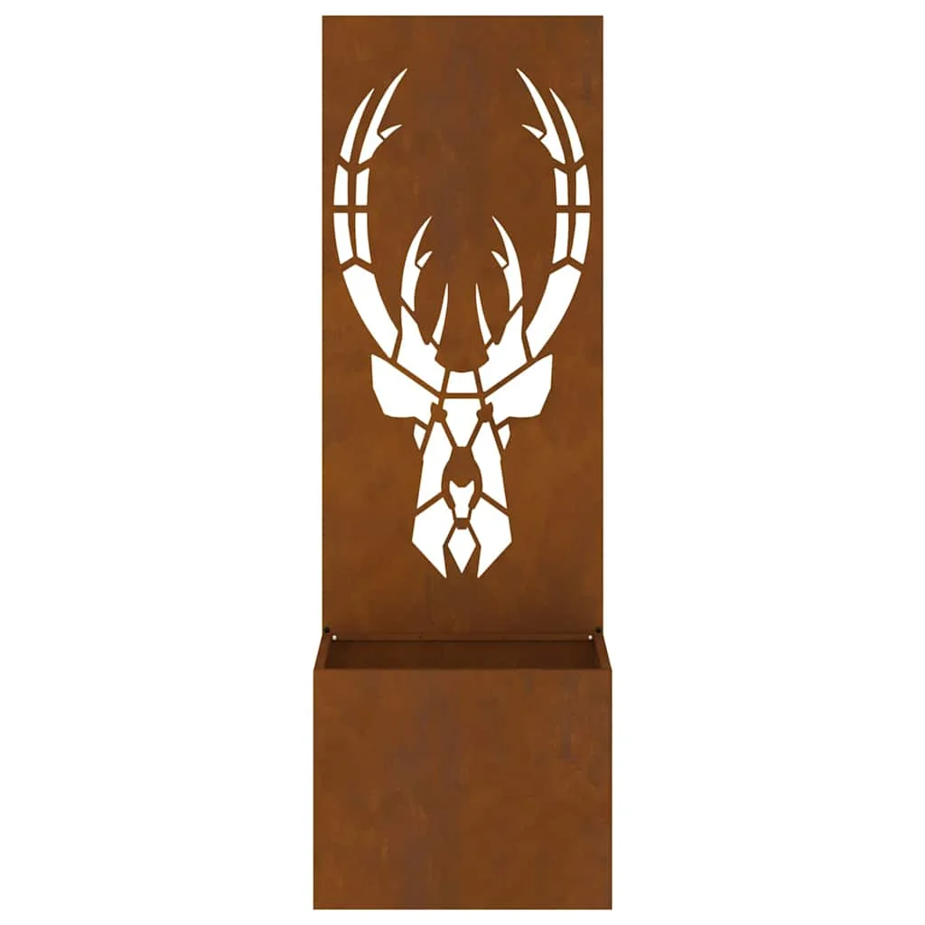 Kerti Cserepes Növény Tartó Dekoratív Panellel Rozsdás