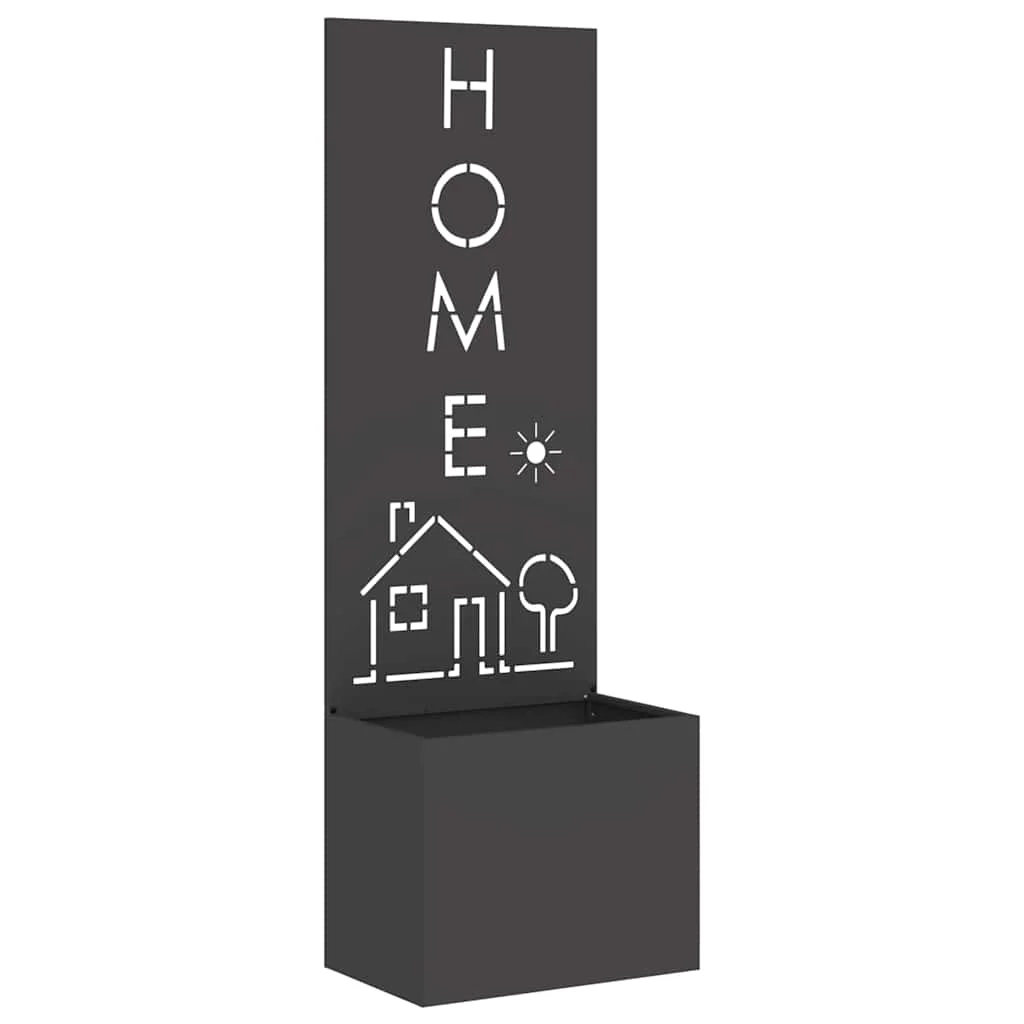 Kerti Cserepes Növény Tartó Dekoratív Panellel Fekete