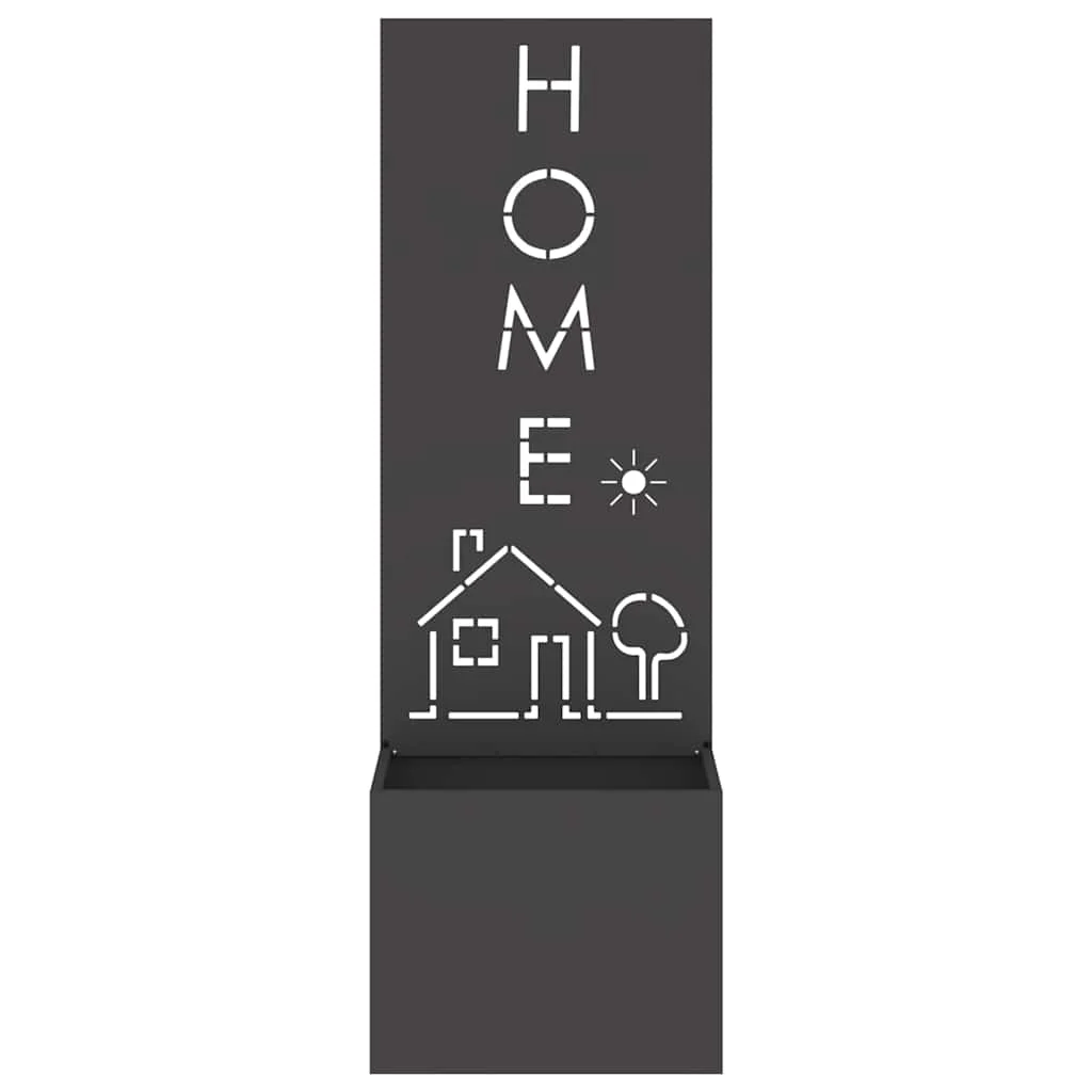 Kerti Cserepes Növény Tartó Dekoratív Panellel Fekete