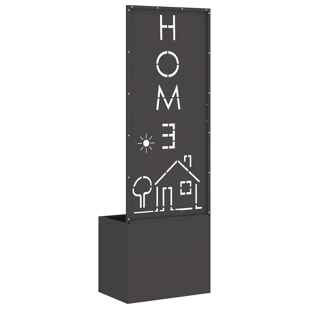 Kerti Cserepes Növény Tartó Dekoratív Panellel Fekete