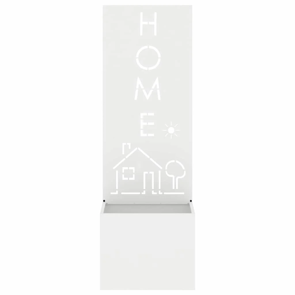 Kerti Cserepes Növény Tartó Dekoratív Panellel Fehér