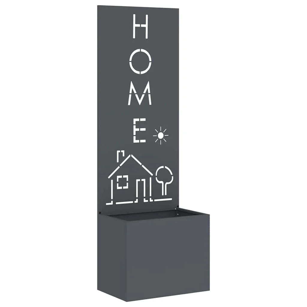 Kerti Cserepes Növény Tartó Dekoratív Panellel Antracit