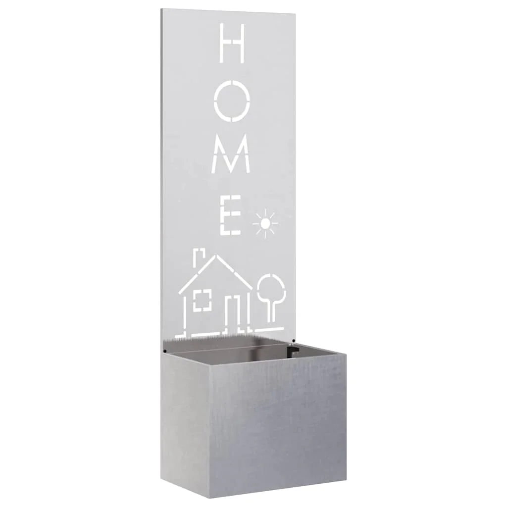 Kerti Cserepes Növény Tartó Dekoratív Panellel Ezüst