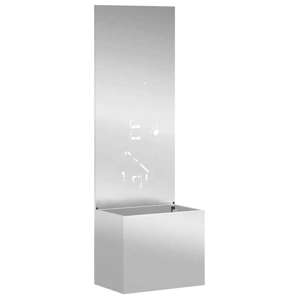 Kerti Cserepes Növény Tartó Dekoratív Panellel Ezüst