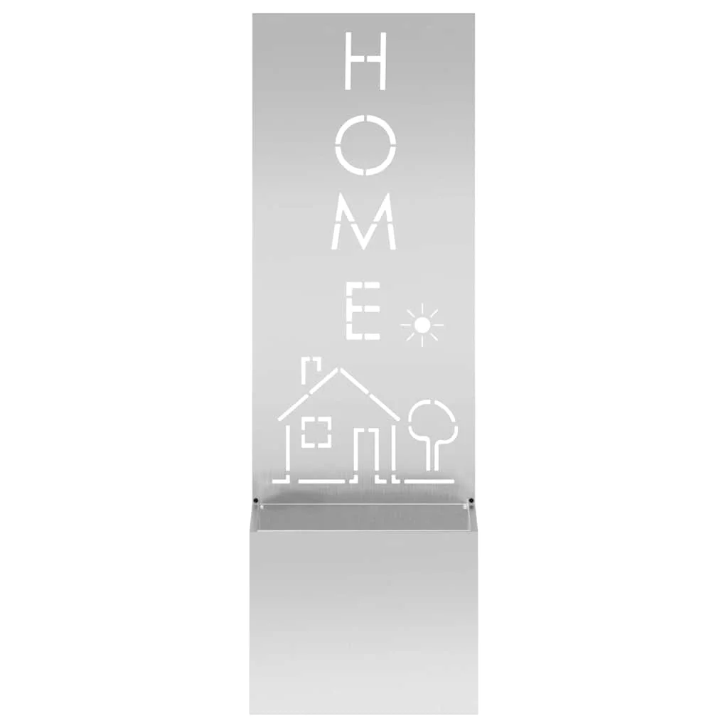 Kerti Cserepes Növény Tartó Dekoratív Panellel Ezüst