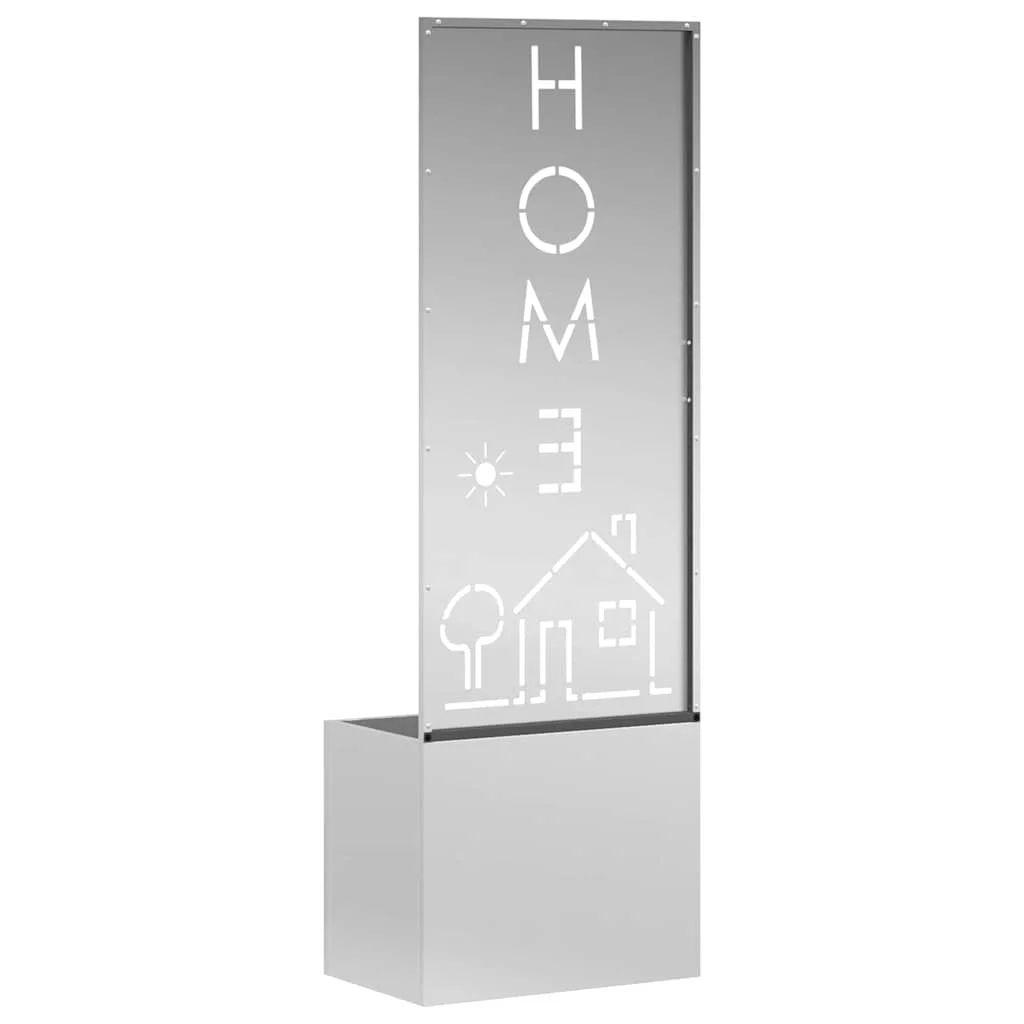 Kerti Cserepes Növény Tartó Dekoratív Panellel Ezüst