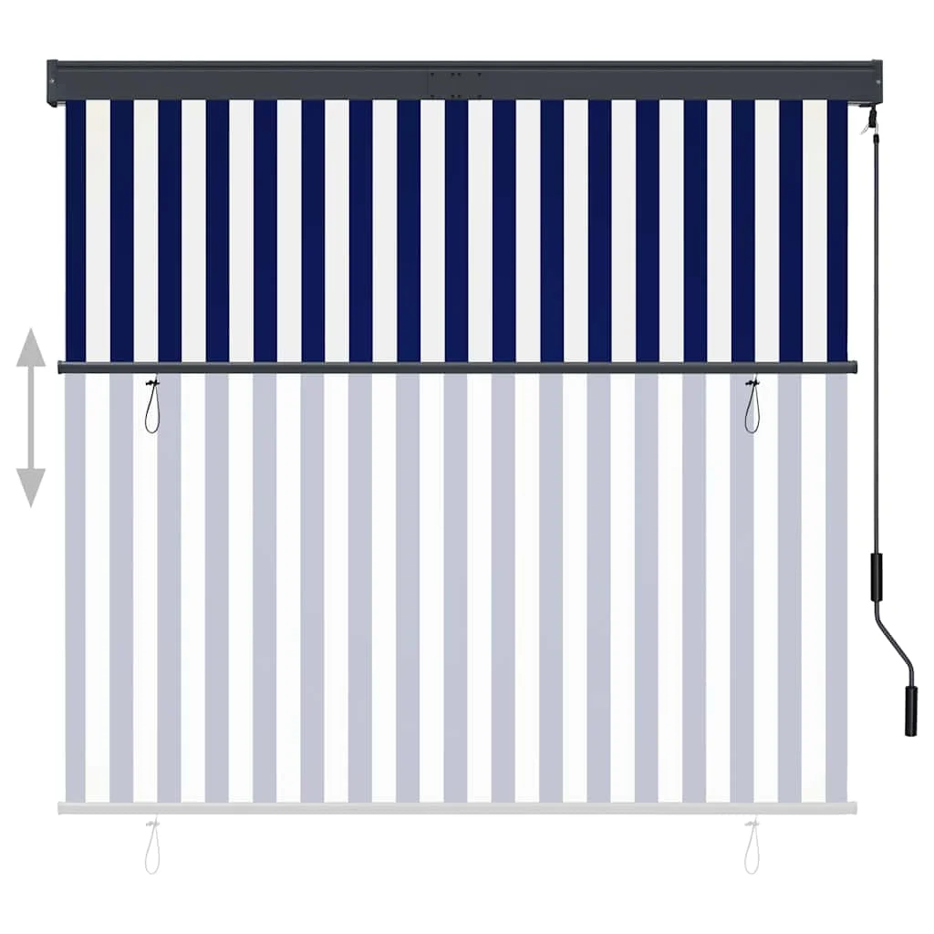 Fehér és kék kültéri roló 160 x 250 cm