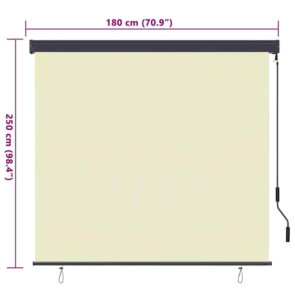 Roletta függönyökkel Krém 180 x 250 cm Szövet és Alumínium